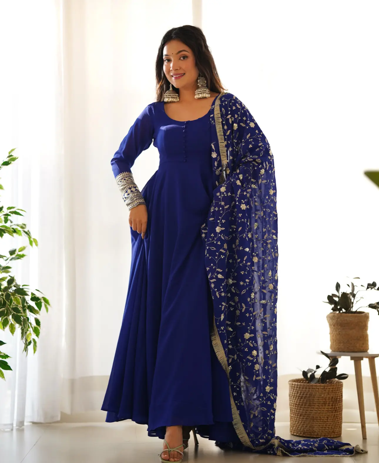Midnight Bloom Anarkali Set