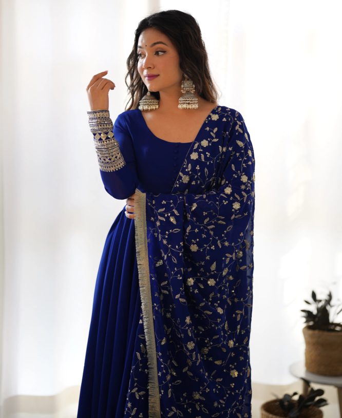 Midnight Bloom Anarkali Set