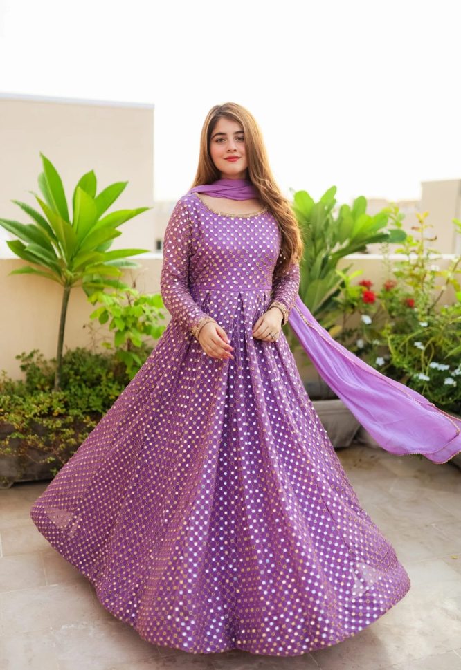 Atisa's Purple Coloured Suit Set