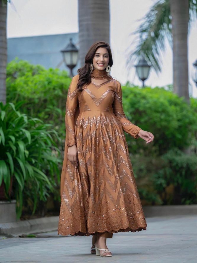 Ananya Mustard Anarkali Suit Set