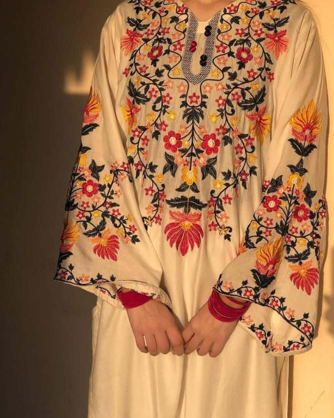 Chikankari-Inspired Embroidered Straight Kurta Set