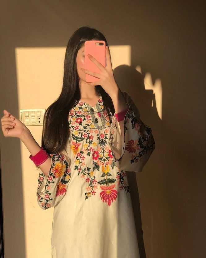 Chikankari-Inspired Embroidered Straight Kurta Set