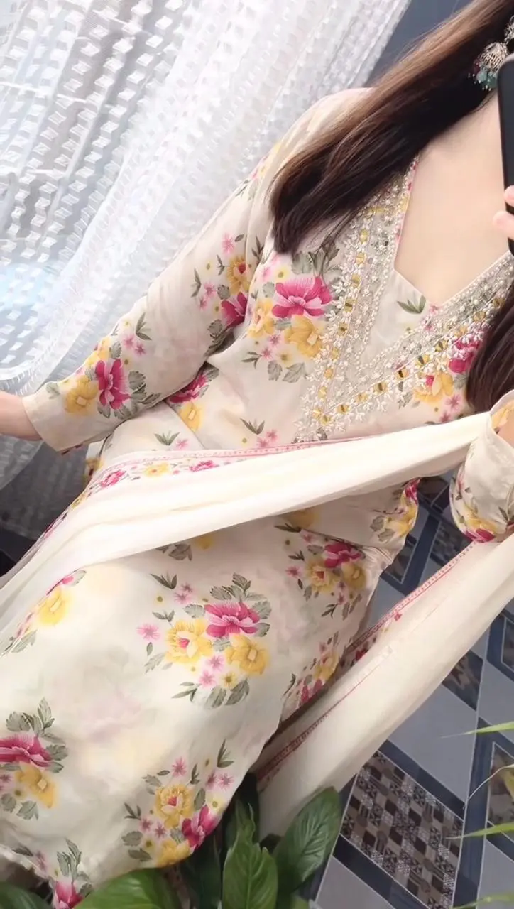 Pearl Organza Suit Set