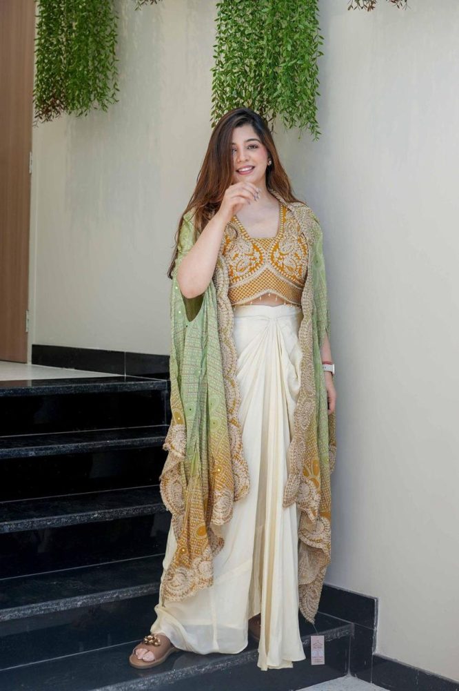 Embroidered Draped Saree Co-ord Set