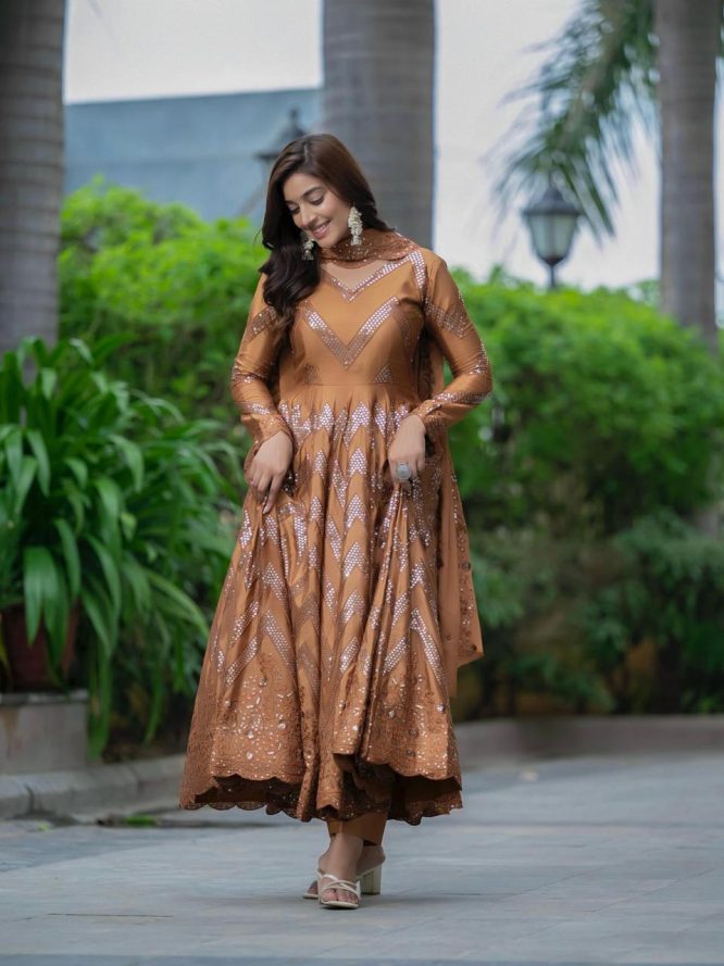 Ananya Mustard Anarkali Suit Set