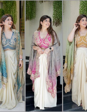 Embroidered Draped Saree Co-ord Set