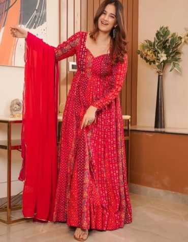 PRINT IN MASLIN FULL FLAIR WITH 18 KALI PATTERN AND CANVAS PATTA WITH DUPPTA SET READY TO WEAR DKB -8