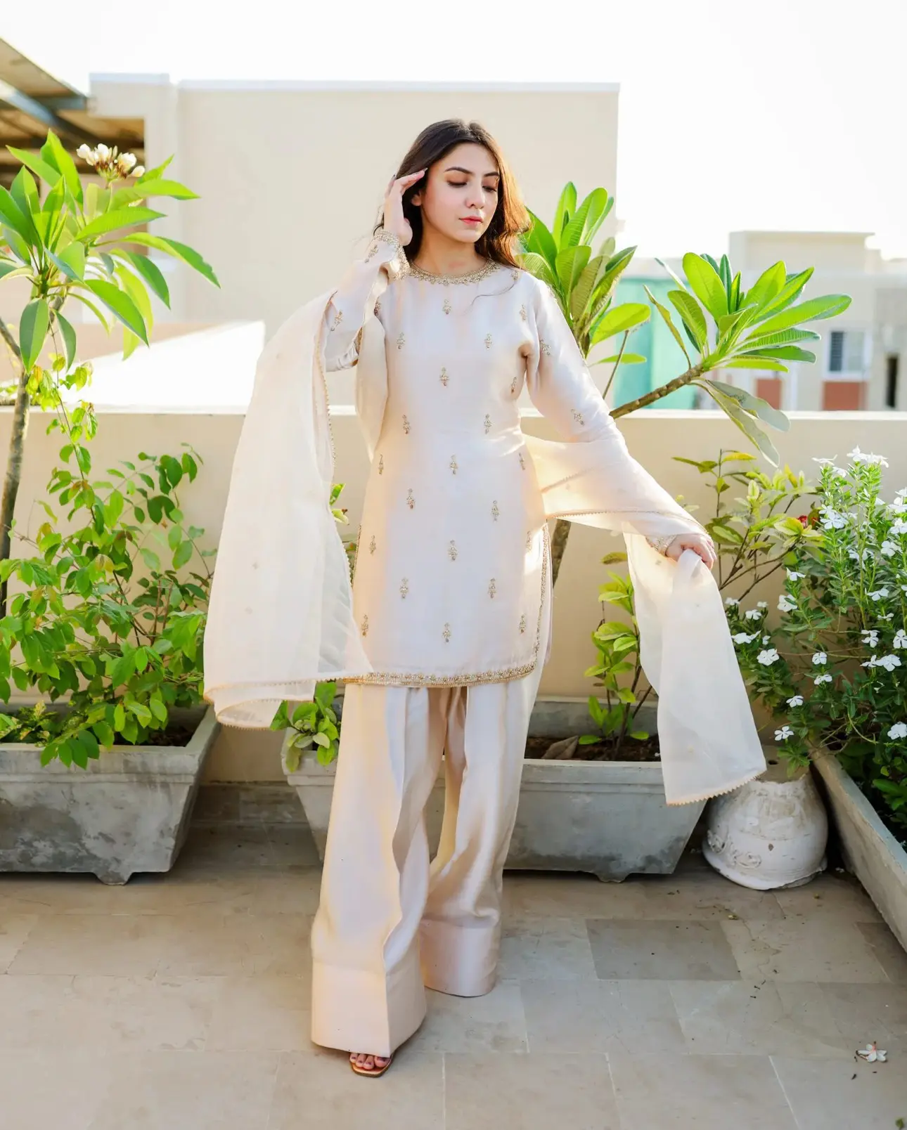 Ivory Whisper Farshi Suit Set