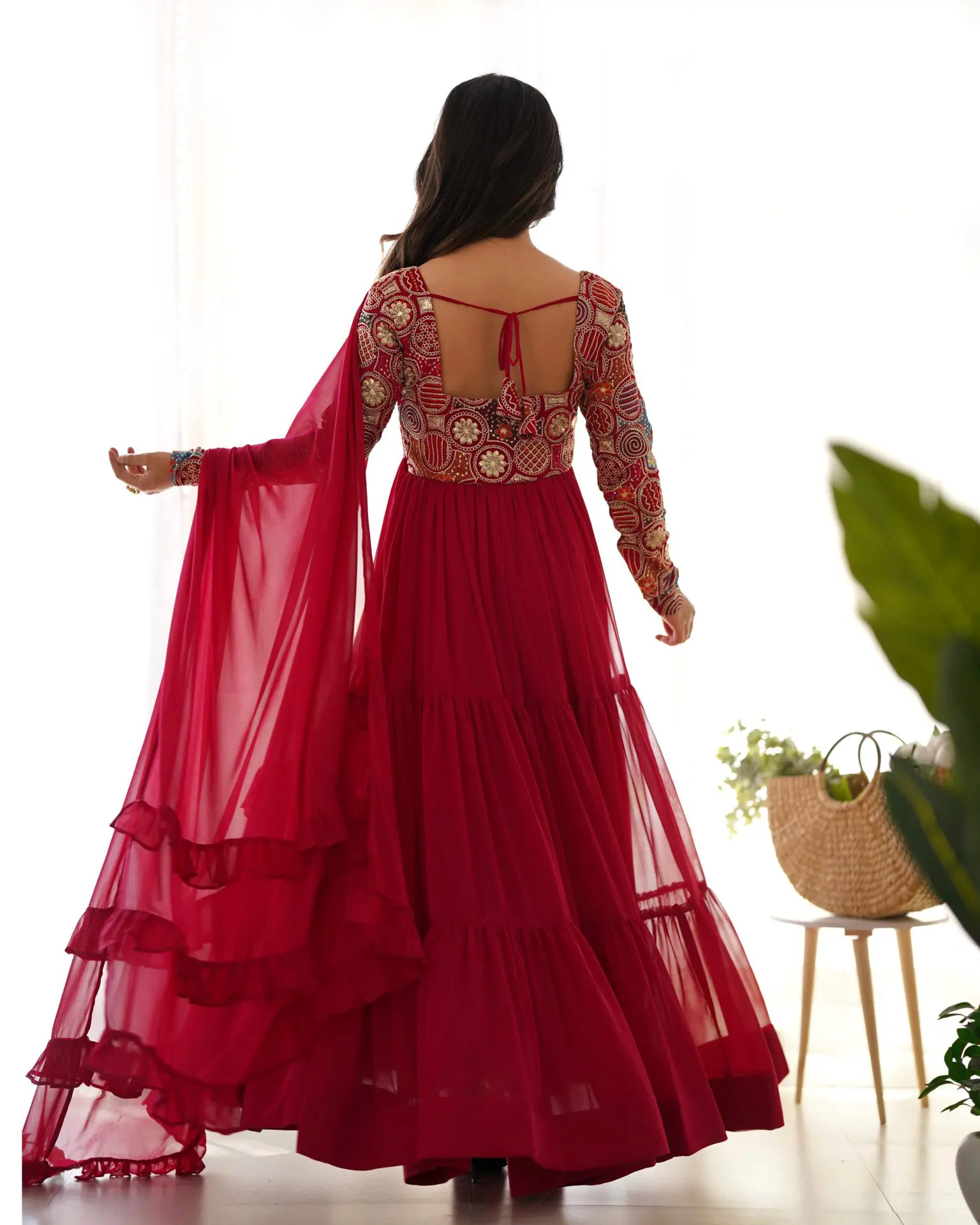 Premium Quality 9 Needle Gown Anarkali Suit Set