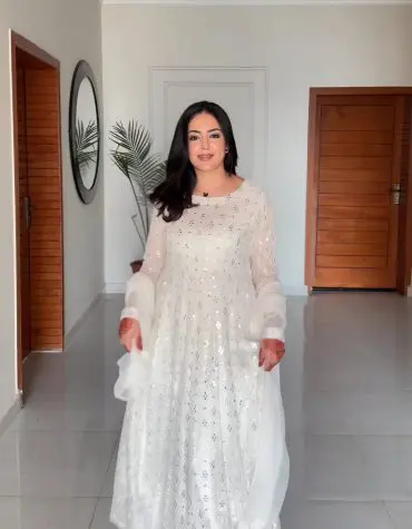 Aafia Waite Faux Blooming Anarkali Style Sarara Suit Set