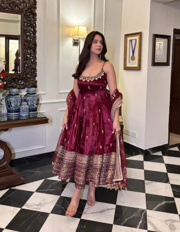 Alveera Premium Quality Maroon Anarkali Suit Set