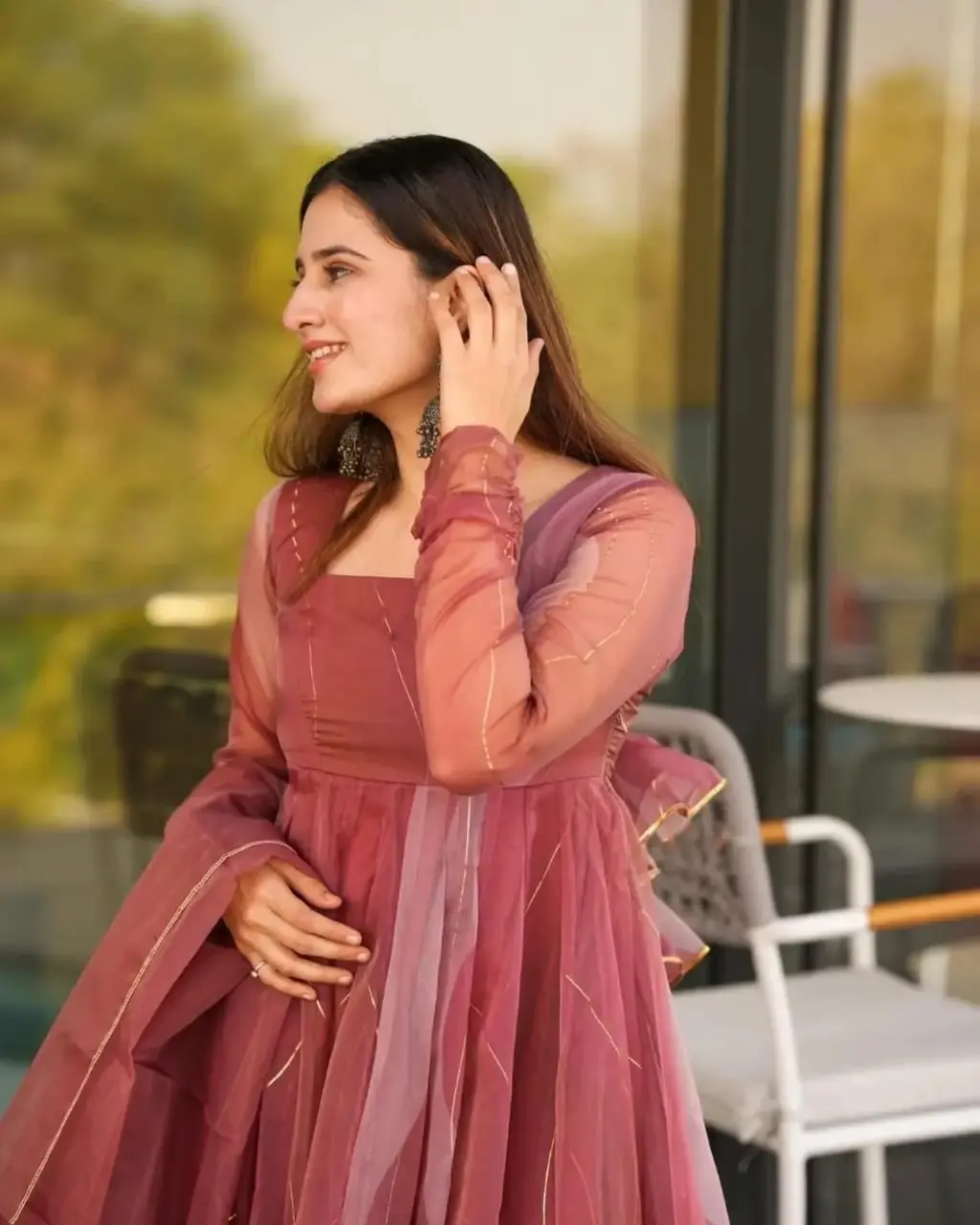 Salmon Premium Quality Anarkali Suit Set