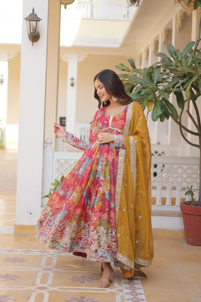 SANAYA'S'  ALIA CUT GOWN WITH DUPATTA SET