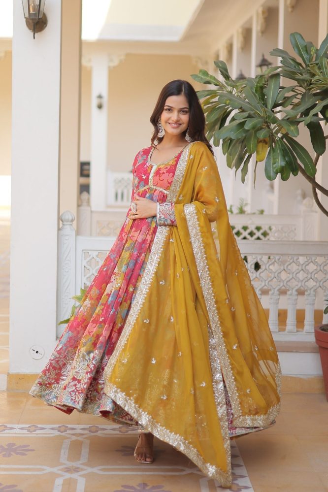 SANAYA'S'  ALIA CUT GOWN WITH DUPATTA SET