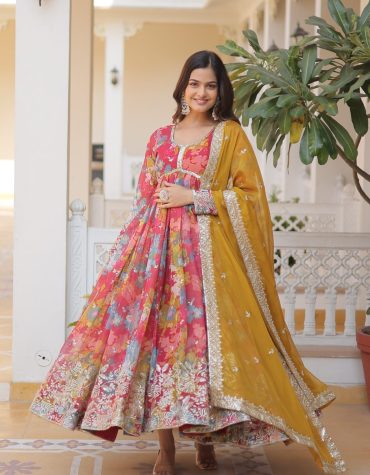 SANAYA'S'  ALIA CUT GOWN WITH DUPATTA SET