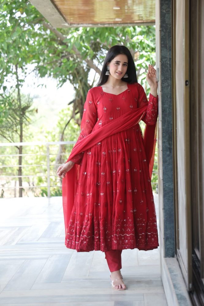 Maroon Premium Quality  Anarkali Suit Set