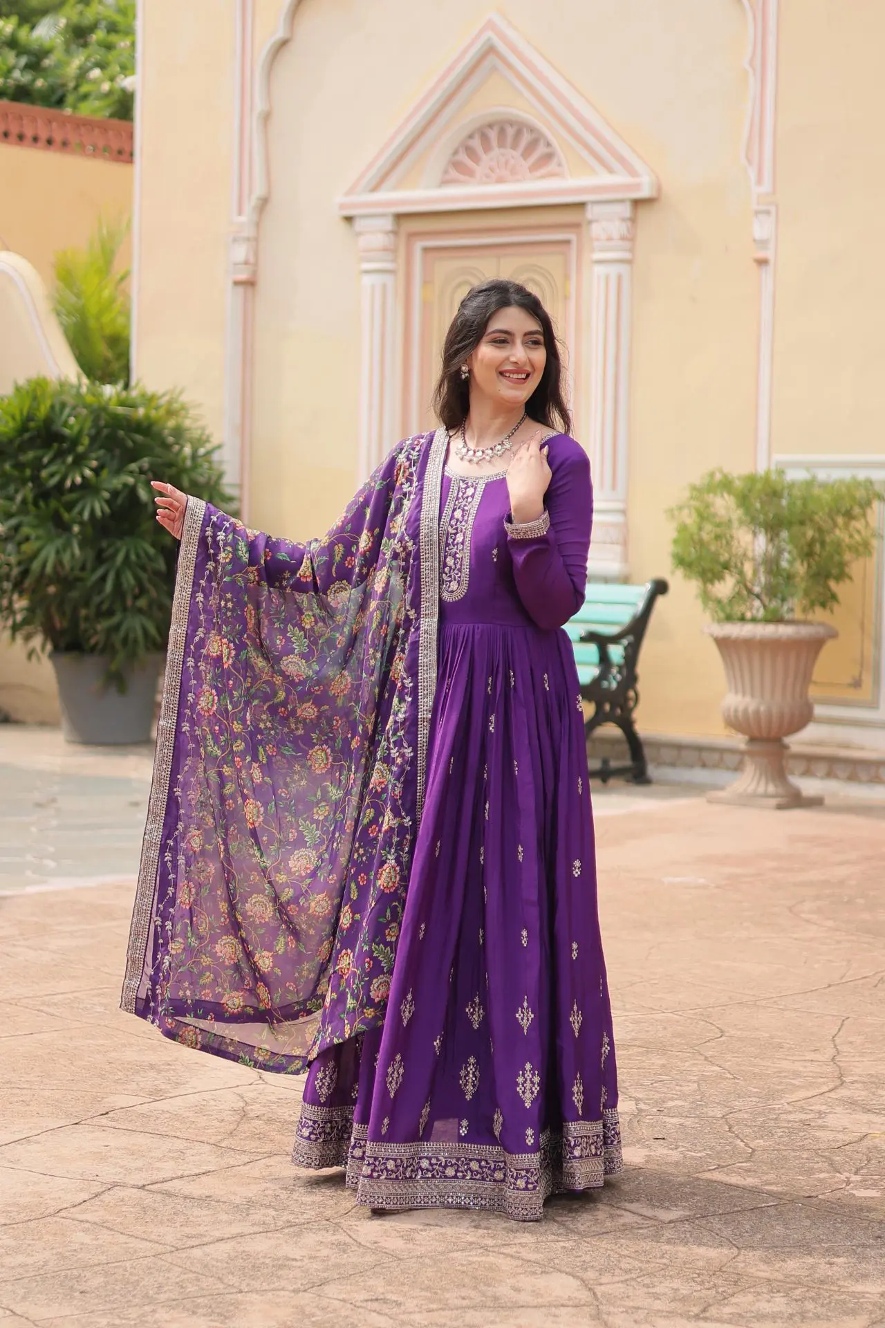 Akruti's Premium Gown With Dupatta