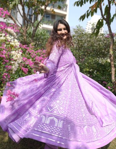 Vedika's Purple Coloured Premium Quality Anarkali Suit Set