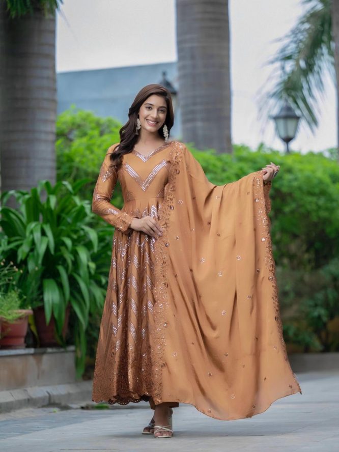 Ananya Mustard Anarkali Suit Set