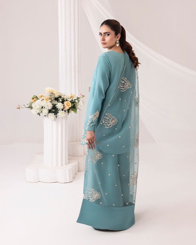 Luna Teal  Embroidered Luxury Set