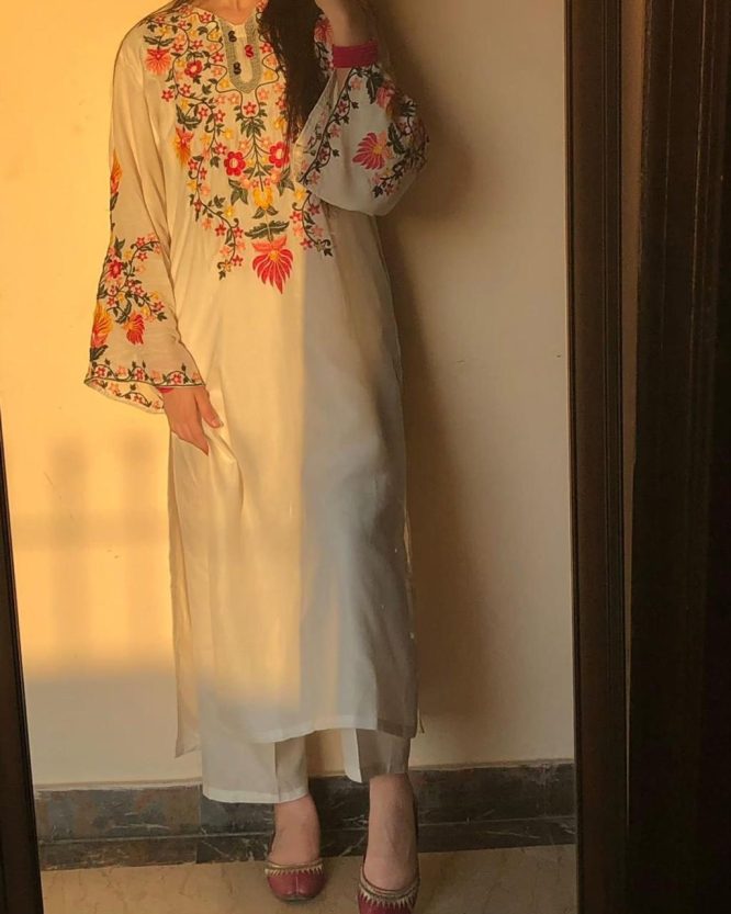 Chikankari-Inspired Embroidered Straight Kurta Set