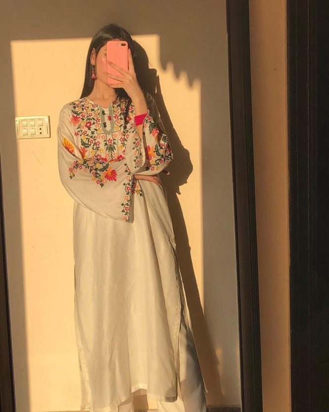 Chikankari-Inspired Embroidered Straight Kurta Set