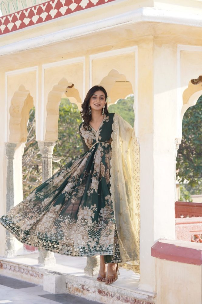Premium Quality Green Anarkali Suit Set