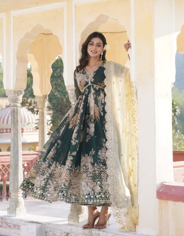 Premium Quality Green Anarkali Suit Set