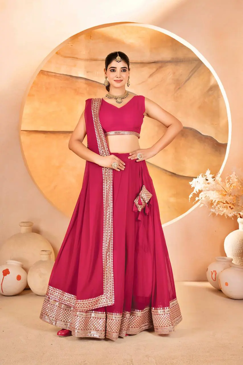 Catalina's Pink Coloured Party Wear Lehenga Choli