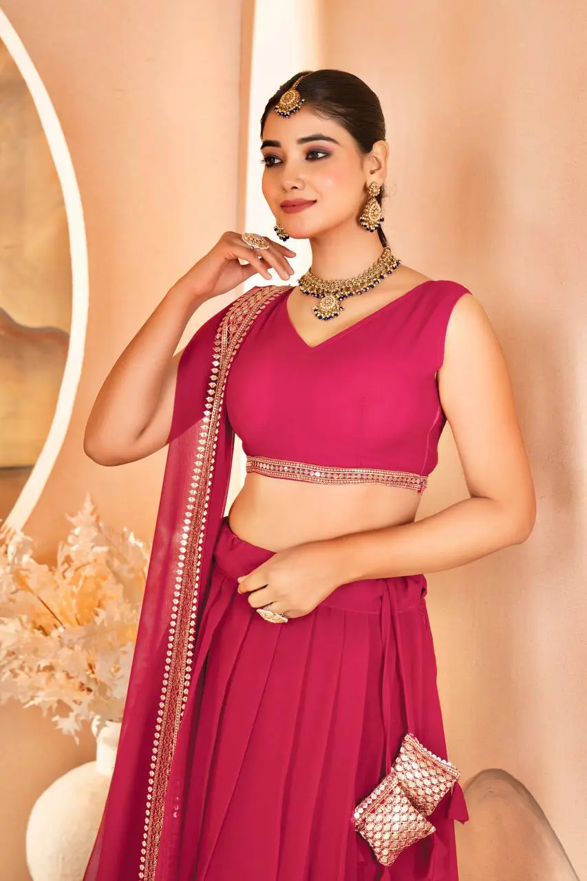 Catalina's Pink Coloured Party Wear Lehenga Choli