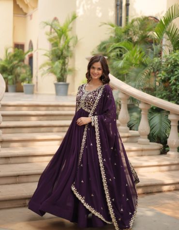Payal's Blooming Gown With Sequins-Multi Embroidered Work L9195