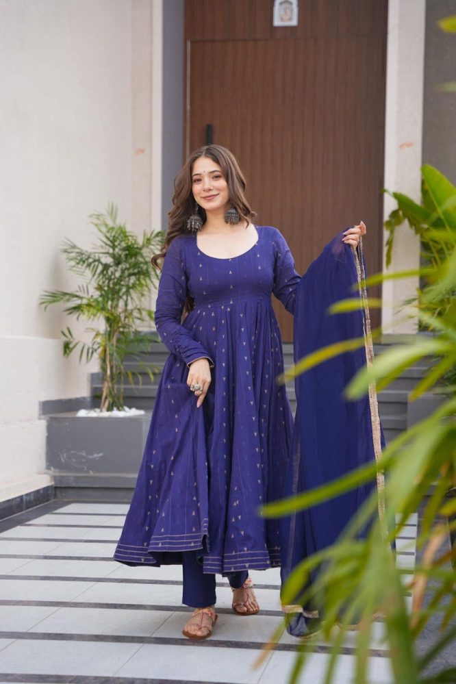 Navya Pure Cotton Anarkali Suit Set