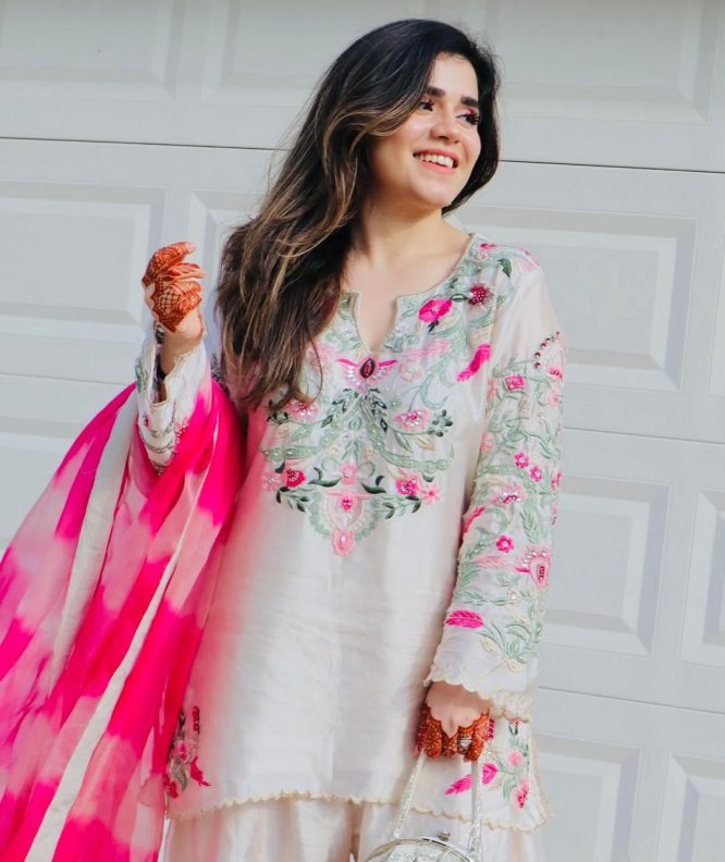 Rose Radiance Embroidered Ensemble