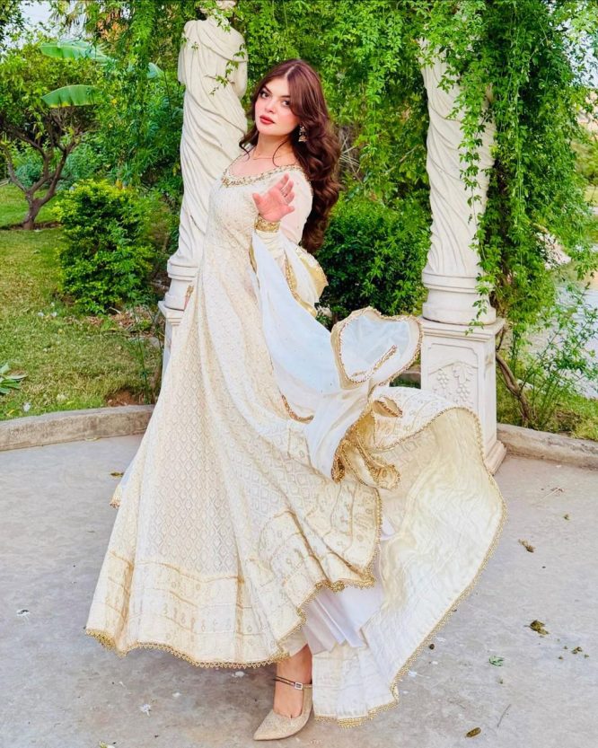 Golden Grace  Full Flare Anarkali Dress