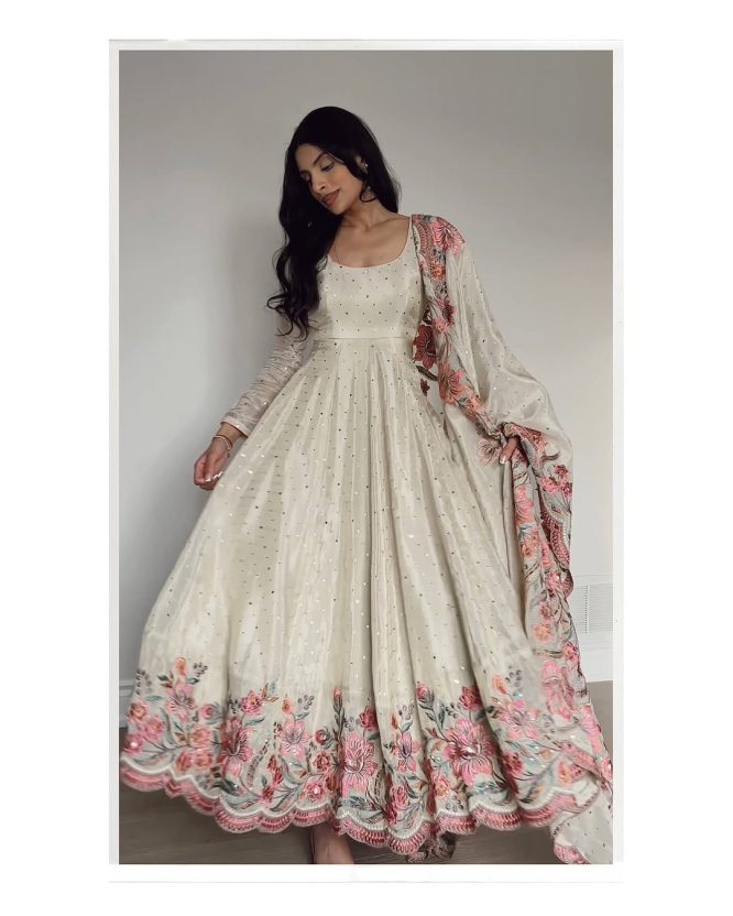 Vintage Petal Anarkali