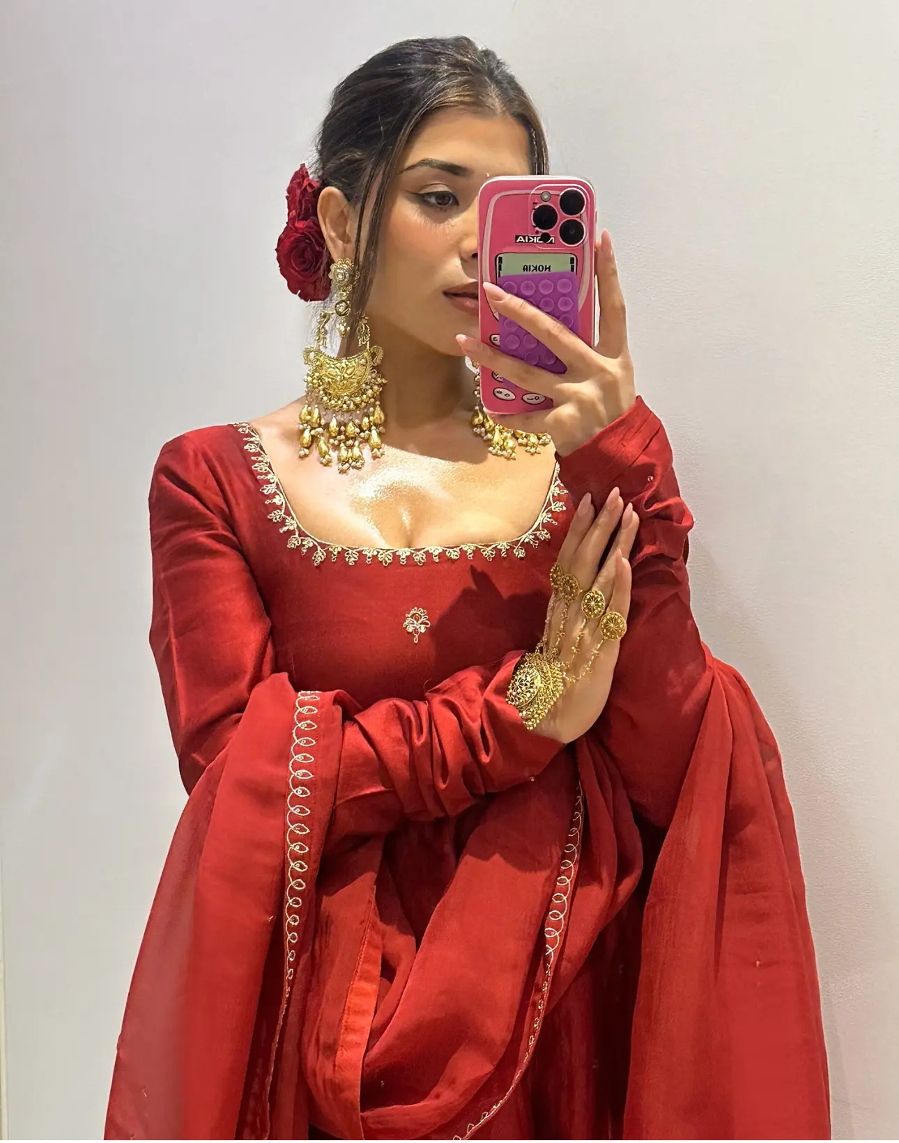 Zahra Handcrafted Maroon Ensemble