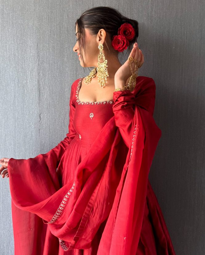 Zahra Handcrafted Maroon Ensemble
