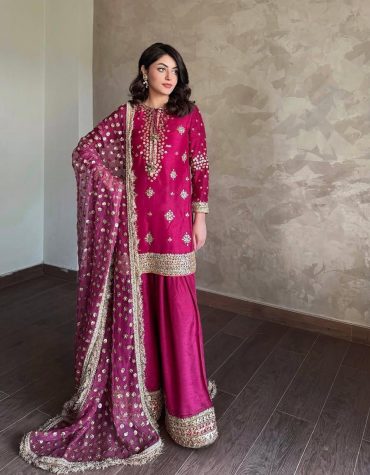 Zehra Magenta Palazzo Set