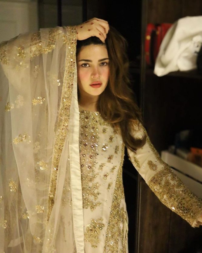 Embroidered Luxe Net Suit with Handwork Dupatta
