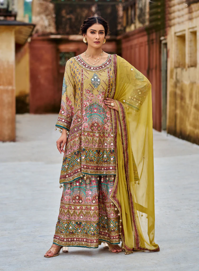 Royal Heritage Embroidered Sharara Suit