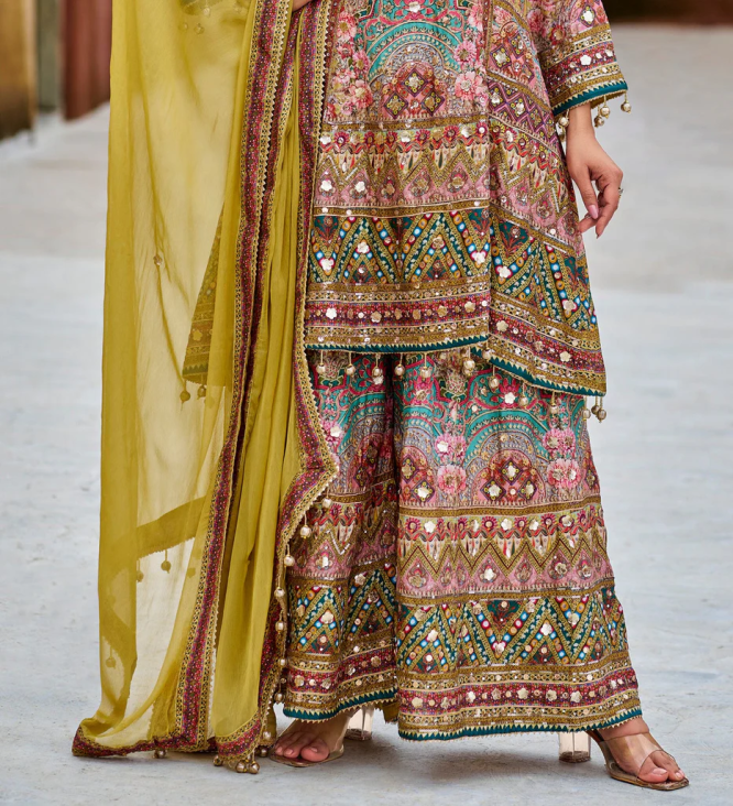 Royal Heritage Embroidered Sharara Suit