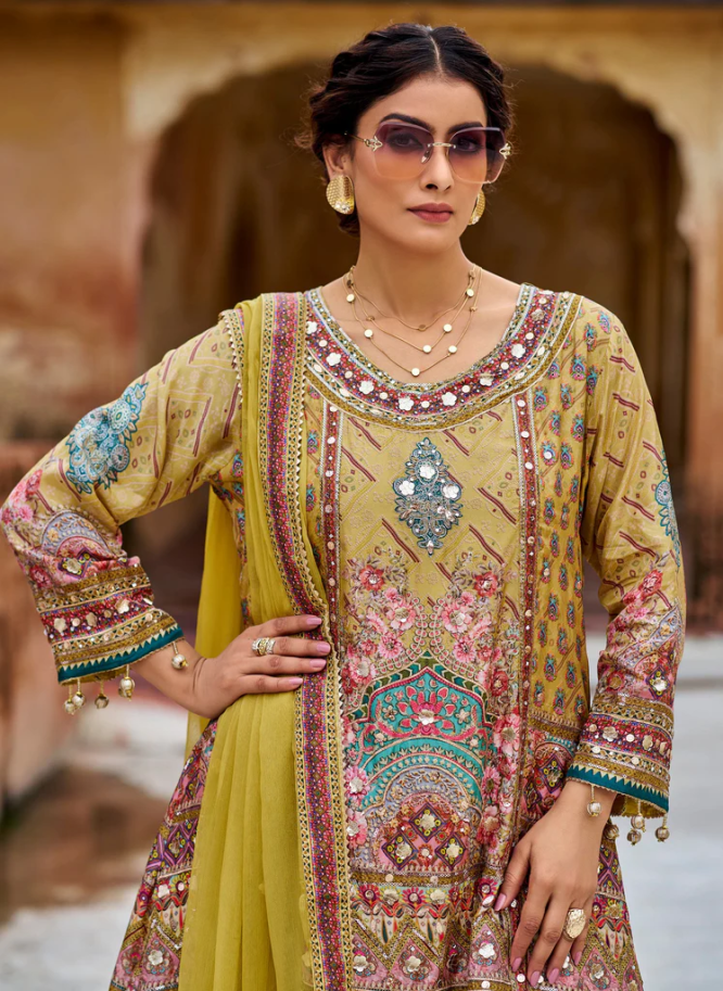 Royal Heritage Embroidered Sharara Suit