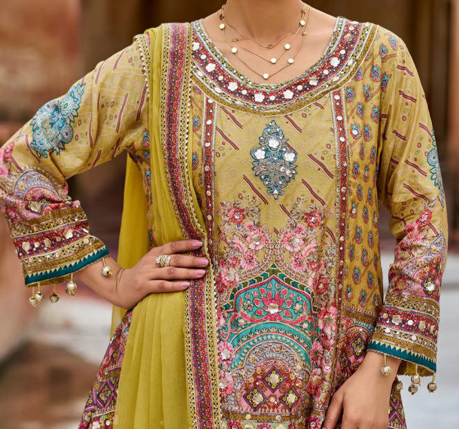 Royal Heritage Embroidered Sharara Suit