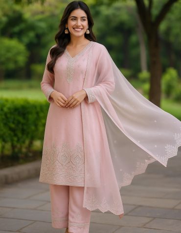 Sukoon in Blush Farshi Suit Set