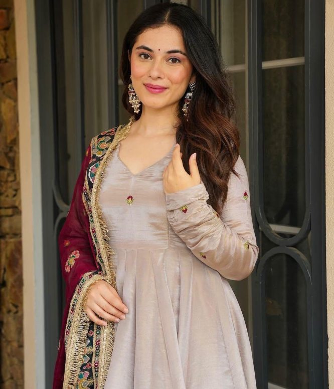 Regal Grace Anarkali Suit with Embroidered Dupatta