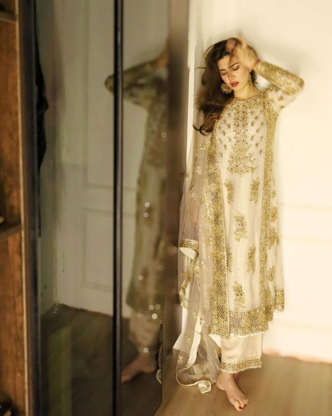 Embroidered Luxe Net Suit with Handwork Dupatta