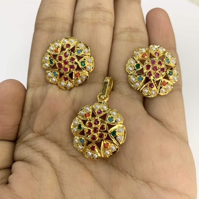 Jadau pendent set