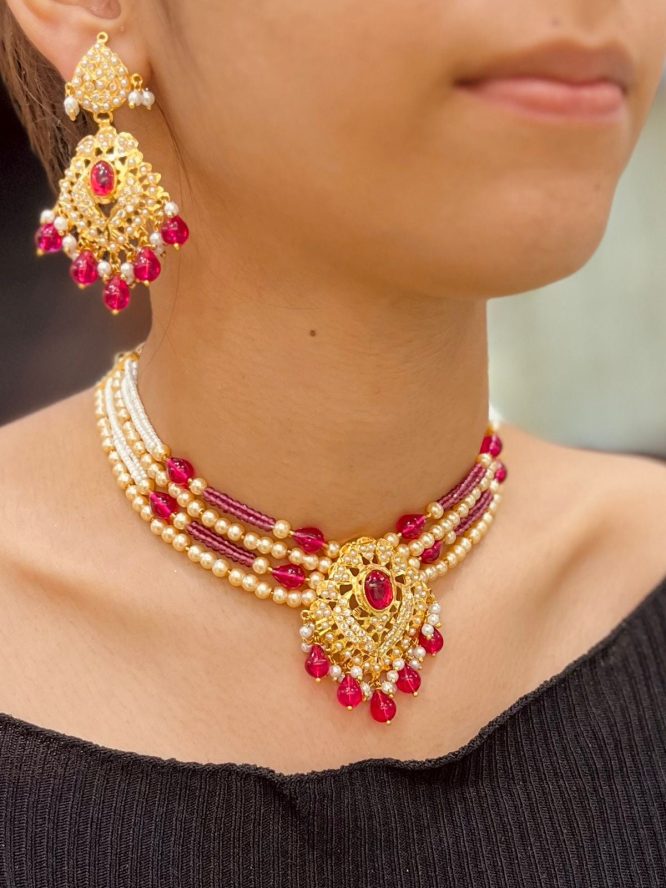 Jadau Necklace Set 67644