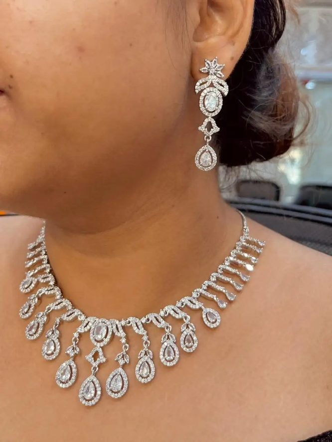 Zircon Drop Necklace Set