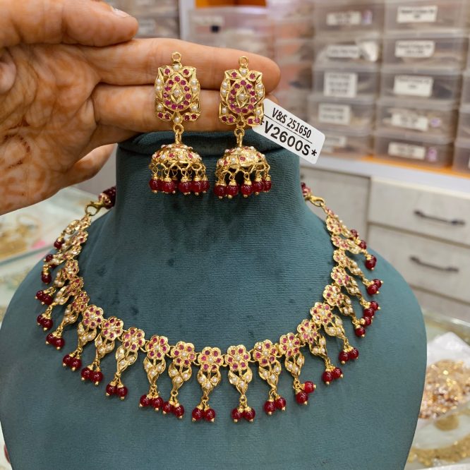 Jadau Necklace Set 57655